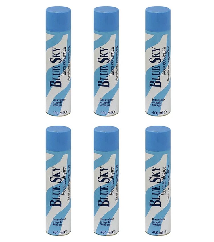 6pz BLUE SKY Lacca per Capelli Ecol. 400ml NUOVA lacca professionale no gas - Immagine 1 di 1