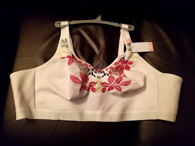 Sujetador floral blanco Lane Bryant CACIQUE algodón SIN ALAMBRE 54B 50D 48DD 46DDD 44F 52C Foto 1 de 2
