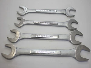 4 pc Large CRAFTSMAN -V- Series Double Open End Wrench Set 25/32" to 1-1/8" USA - Picture 1 of 15