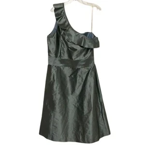 Aria Blue Green Silk One Shoulder Dress Womens Size 8 USA Wedding Party - Picture 1 of 13