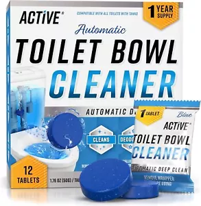 Automatic Toilet Bowl Cleaner Tablets Blue Gel Toilet Tank Cleaners, Fresh Scent - Picture 1 of 6