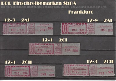 DDR R-Zettel SbPA Einschreibemarken Frankfurt Oder 1200 12 postfrisch ** LOT - Bild 1 von 2