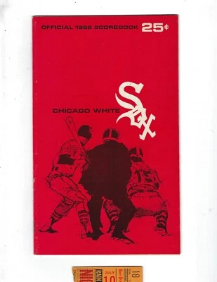 1968 7/19 baseball program California Angels Chicago White Sox & ticket Brunet W - Image 1 of 2