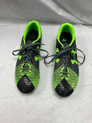 Botines de fútbol Under Armour zapatos deportivos negro y verde con logotipo para hombre 11,5 Foto 1 de 4