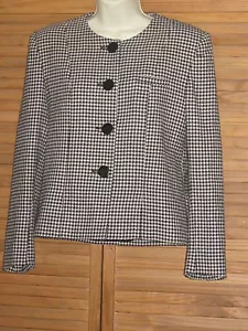 Blazer forrado diente de sabueso de lana Peabody House talla 12 #CL29 - Imagen 1 de 4