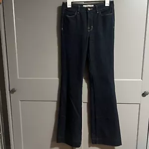 Pantalones de mezclilla para mujer J Brand Juliette acampanados tiro alto azul oscuro talla 28 - Imagen 1 de 11