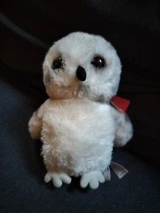 Aurora Mini Flopsie 7" Snowy Owl White Spotted Plush Stuffed Animal AS IS (Read) - Picture 1 of 7