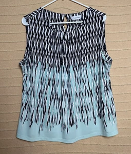 Calvin Klein Shirt Womens Turquoise Black Career Office Dressy Versatile Easy 1X - Picture 1 of 15