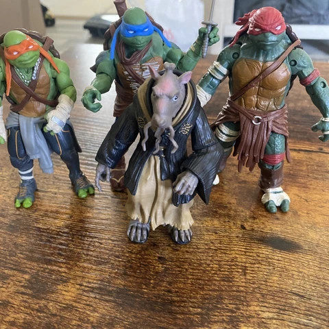 TMNT 2014 Playmates Movie Figures 5" Teenage Mutant Ninja Turtles Lot Bundle Set Cover