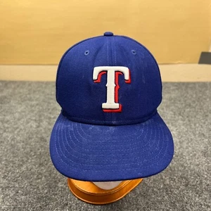 New Era 59Fifty MLB Texas Rangers Logo Cap Adult Fitted Size 7 Blue Hat - Imagen 1 de 10