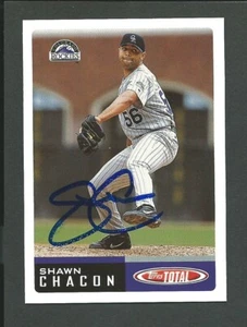 2002 TOTAL #669 Shawn Chacon COLORADO ROCKIES SIGNED AUTOGRAPH AUTO COA - Picture 1 of 1