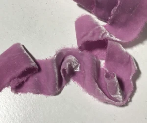 Hand Dyed Plum Blossom Silk Velvet Ribbon ( 4 Widths to choose from) - Picture 1 of 3