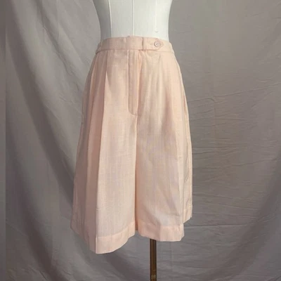 Vintage Koret Peach Bermuda Shorts Pleated Size Medium Union Made 90s Y2K - Image 1 of 4
