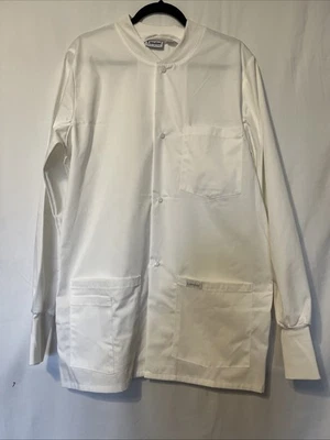 Chaqueta Abrigo Exfoliante Landau Made Better Mediana Blanca A Presión 4 Bolsillos Larga Nueva Sin Etiqueta Foto 1 de 3