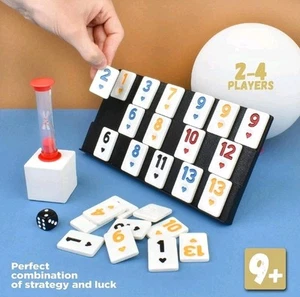Queensell Rommé Würfelspiel Klassiker mit Metallkoffer, Timer und Halter - Bild 1 von 7