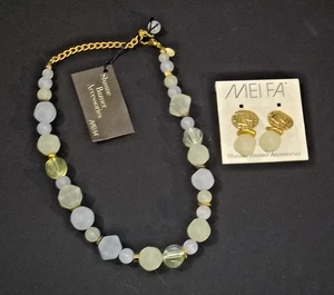 Mei Fa Shaune Bazner Olene Choker Halskette Jonquil Gold Clip Ohrringe NEU - Bild 1 von 3