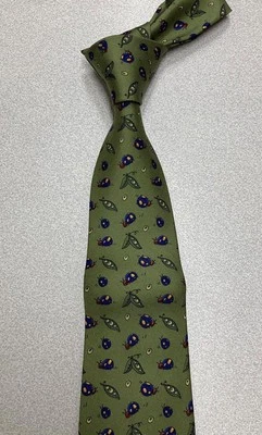 HERMES Neck Tie Green Ladybug 100%Silk unused mint gift F/S - Image 1 of 4