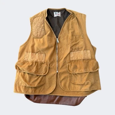 Vintage Hunting Vest Canvas Game Bag Shell Loops Duck Canvas Brown 1940s–50s - Image 1 of 4