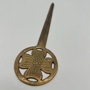 8" Brass Flower Letter Opener Flower (D7) - Picture 1 of 7