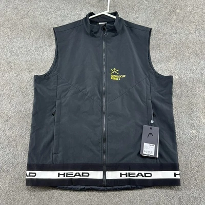 Chaleco Cabeza Para Hombres 2XL Negro Carrera Copa Mundial Rebeldes Poliéster Softshell Rompevientos Foto 1 de 4