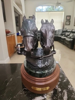 Cindy Seng 1987 Bronze Sculpture "Hold Your Bets" Horse Racing 9/25 Signed - Image 1 of 4