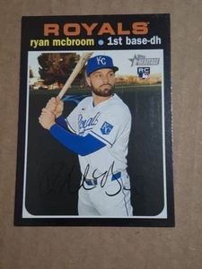 2020 RYAN MCBROOM TOPPS HERITAGE BASEBALL ROOKIE CARD RC #596 KC ROYALS - Bild 1 von 3