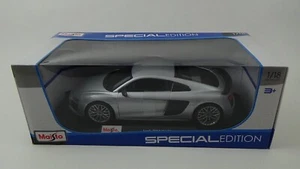 Maisto Silver Audi R8 V10 Plus 1:18 Scale Special Ed #36213 Die Cast Metal - Picture 1 of 9