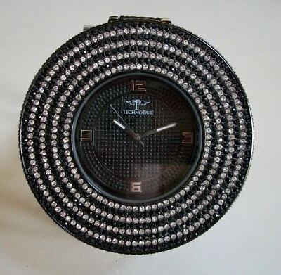 Men's Bling Hematite, Silver & Gold Finish Techno Pave Fashion Dress Up Watch - Image 1 of 4