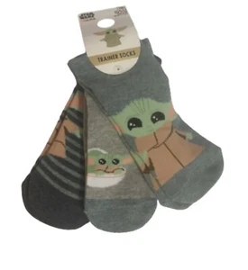 Star Wars Baby Yoda Trainer Socks 3Pairs Shoe Liners UK 4-8 Women Ladies Primark - Picture 1 of 4