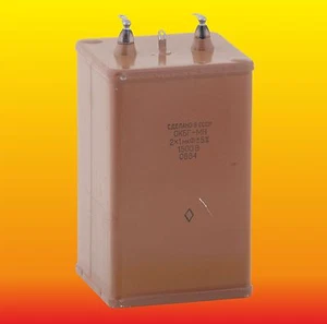 2x1 uF 1500 V RUSSIAN PAPER IN OIL PIO AUDIO CAPACITOR OKBG-MN ОКБГ-МН - Picture 1 of 4
