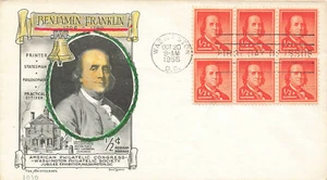 Copertina primo giorno Benjamin Franklin 1/2¢ 20/10-1955 SC 1030 - Foto 1 di 2