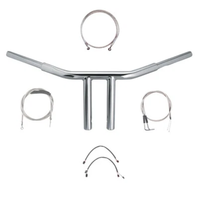 1 1/4" Chrome 8" Chopper T Handlebar Kit 2011-2015 Harley Softail No ABS - Image 1 of 2