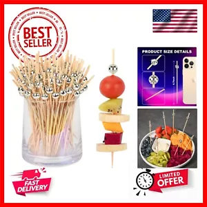 100PCS Disco Ball Cocktail Picks, Silver Toothpicks for Appetizers, Disco Bal... - Picture 1 of 8
