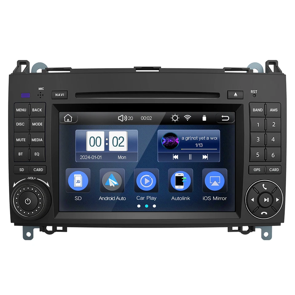 DAB+ Autoradio SWC Navi Für Mercedes Benz A/B Klasse Sprinter Viano Vito W639 BT - Bild 1 von 4