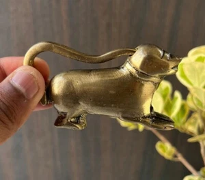 Old Vintage Brass Dog Shape Rare Tricky System Padlock - Picture 1 of 10