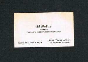 VERY RARE 1914 WORLD CHAMPION boxer AL McCOY boxing business card Rosenhayn NJ - Picture 1 of 1
