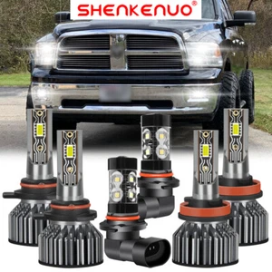 LED Headlight Bulb Fog Light For Dodge Ram 1500 2500 3500 4500 5500 2009-17 HLQC - Picture 1 of 14