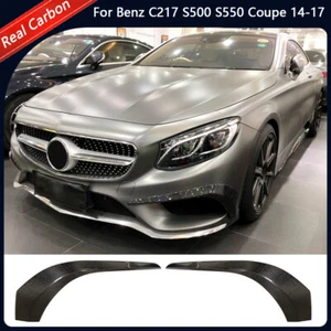 For Benz C217 S500 S550 Coupe 14-17 Carbon Fiber Front Bumper Splitters Lip Fins - Picture 1 of 12