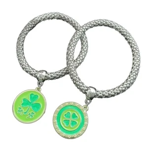 2 Piece Patrick s Day Bracelets for Celebrations Versatile Handchain Accessories - Picture 1 of 9