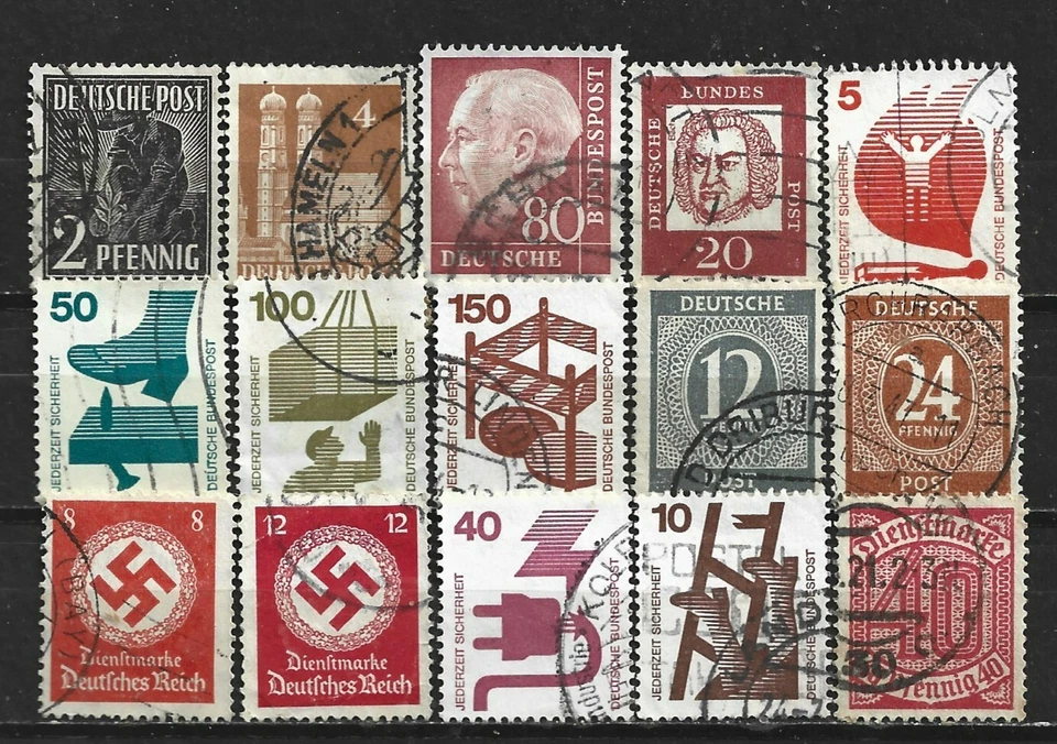 GERMANY, 15 VARIOUS,  USED - Image 1 of 1