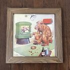 Vintage Monkey Art "Special Announcement" Lawson Wood wood-framed calendar page