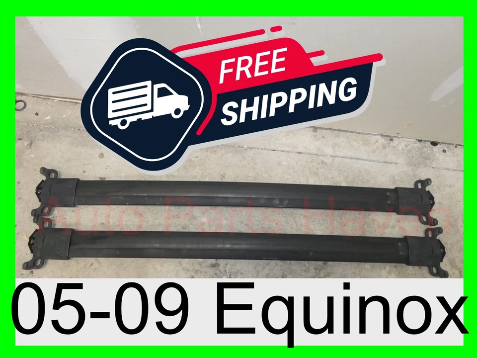 Par de barras transversales para portaequipajes de techo Chevy Equinox 2005-2009 OEM de fábrica Foto 1 de 4
