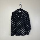 Equipment Blouse Womens Large Button Front Heat Print Shirt Top Polyester