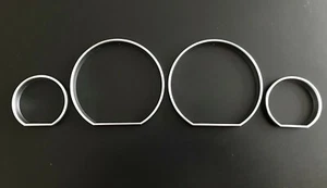 QUADRANTE TACHIMETRO ANELLI MISURA LUNETTA CROMO OPACO PER BMW SERIE 3 E46 M3 TRIM - Foto 1 di 2