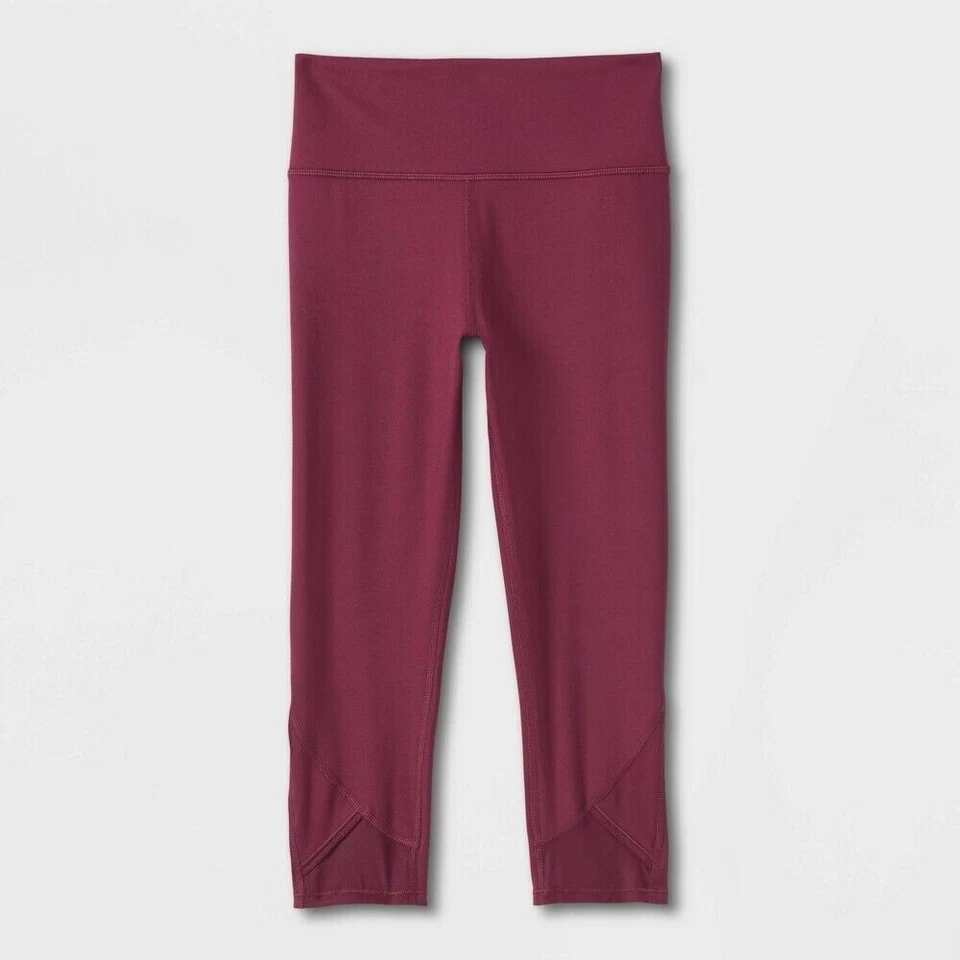 AAG) Girls' Performance Cropped Leggings - All in Motion Purple/Maroon XL 14/16 - Image 1 of 1