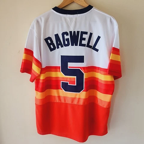 Houston Astros Jeff Bagwell #5 Retro Classic Baseball Mens Jersey (S-2XL) Cover