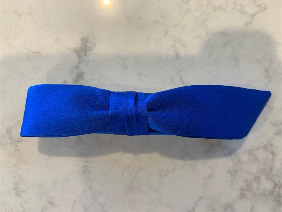 France Luxe L. Erickson Silk Charmeuse Bermuda Bow Barrette Blue - Image 1 of 4