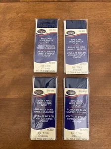 Wrights (PC202-055) - Bias Tape, Wide Single Fold - Navy - 4 new pkgs - Picture 1 of 2