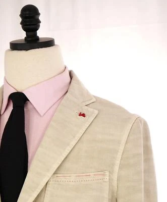 $2,995 ISAIA - CottonNeutral Patch Pocket LOGO BUTTONS Semi-Lined Blazer - 36R - Image 1 of 4