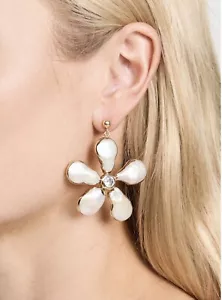 Stunning Cult Gaia Della Floral Drop Earrings Gold $780 - BNWT - Picture 1 of 6